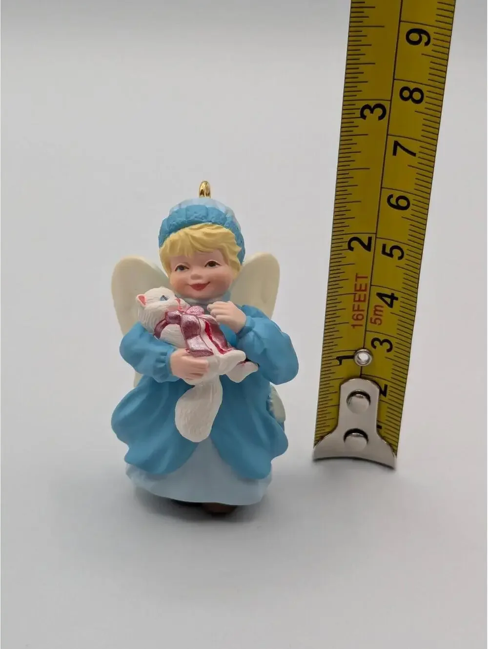 Hallmark Keepsake Guardian Friend 1998 Vintage Angel and Cat Christmas Ornament